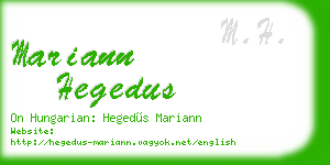 mariann hegedus business card